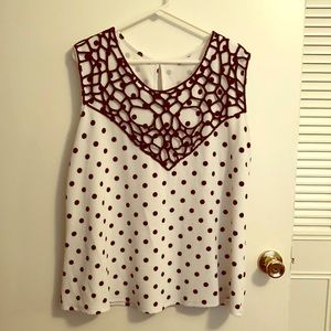 Sleeveless Polka Dot Blouse